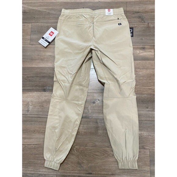 686 Everywhere Pant Mens L Stretch Beige Slim Jogger Zipper Pockets Drawstring - Picture 7 of 9